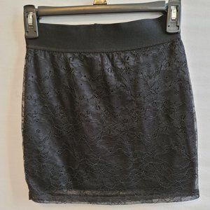 H&M Divided Black Lace Stretch Mini Skirt